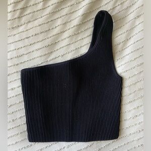Aritzia Babaton Sculpt Knit One Shoulder Cropped Tank